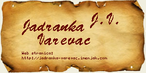Jadranka Varevac vizit kartica
